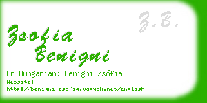 zsofia benigni business card